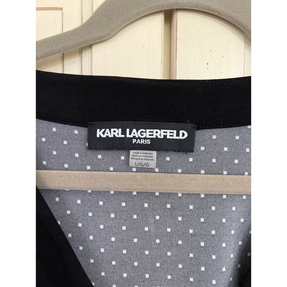 Karl Lagerfeld size large black and white sleeveless top - Picture 3 of 4